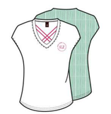Camiseta mujer SLX cruceta 6401 blanco y verde aguamarina