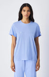 Camiseta mujer Champion logo grande bordado monotono 117650 BS Azul