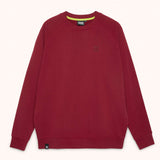 Sudadera Munich Essentials cuello redondo burdeos wine – Vista frontal