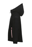 Chaqueta Softshell Icepeak KOBRYN G Negro - Vista lateral con bolsillo rosa