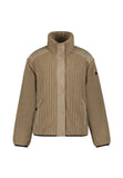 Polar Híbrido Icepeak ANETA W Café au Lait - Vista frontal con contraste cuerpo acolchado y mangas sherpa