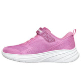 Detalle lateral de la zapatilla Skechers WAVE 92 303557L rosa con acabado brillante
