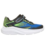 Zapatilla Skechers niño 404127 BBLM azul negro y lima, vista lateral exterior