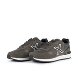 Zapatilla Munich Dash Premium gris topo vista lateral interior con suela blanca