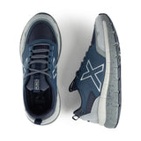 Zapatillas Munich Kava azul marino vistas desde arriba, cordones y plantilla Munich