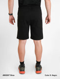 Bermuda hombre BCN algodón bolsillos con cremallera BRAU Negro