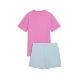 Conjunto Puma Niña verano Camiseta y Pantalón Corto 686307 Rosa y azul claro - Puber Sports