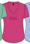 Camiseta mujer SLX cuello pico 6409 fucsia