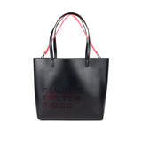 Bolso Munich Hollow Shopper Negro Rojo - Vista frontal con texto perforado Always Better Inside