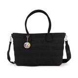 Bolso Munich Bloom Shopper Negro - Detalle colgante Munich Love multicolor