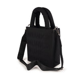 Bolso Munich Bloom Tote Negro - Interior abierto con cremallera plateada