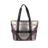 Bolso Munich Glossy Shopper 7113766 plata y malva vista frontal