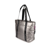 Bolso Munich Glossy Shopper 7113766 plata y malva vista lateral