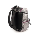 Mochila Munich Glossy 7113770 plata y malva vista lateral