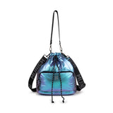 Bolso Munich Glossy Bucket 7113776 azul y lila irisado vista frontal