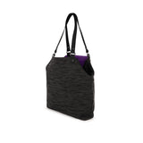 Bolso Munich Go Go Spin Tote Negro Morado - Vista lateral con interior morado visible