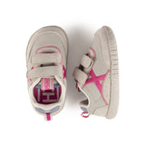 Zapatillas Munich Barefoot Baby KODA Gris Claro X Rosa - Vista superior