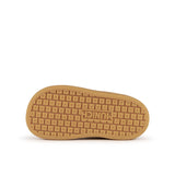 Zapatilla Munich Mini Open kaki vista lateral interior con talón mostaza