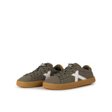 Zapatillas Munich Mini Open kaki vistas desde arriba con cordones y plantilla Munich