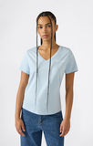 Camiseta mujer Champion cuello V 118409 BS224 Azul claro - Puber Sports
