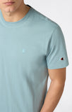 Camiseta Champion basica algodon premium logo pequeño bordado 220278 Azul claro - Puber Sports