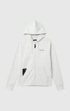 Sudadera Champion HOODED FULL ZIP 222666 blanca puesta, vista frontal