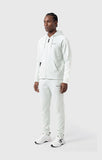 Sudadera Champion HOODED FULL ZIP 222666 BS232 blanca, vista frontal con capucha y cremallera