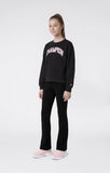 Chándal Champion niña 405461 negro con sudadera de cuello redondo, vista frontal