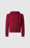 Sudadera Champion niña HOODED 405482 roja puesta, vista frontal