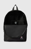 Mochila Champion 806019 negra con bolsillo delantero y compartimento para portátil, vista frontal