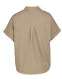 Camisa Luhta Ahveninen Mujer – Estampado Retro y Tejido Fluido (Marrón/Beige) - Puber Sports