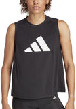 Camiseta Adidas mujer entreno sin mangas LOGO IT0539 Negro