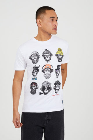 Camiseta Brave Soul con estampado MONOS 149LIBEW Blanco