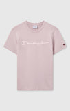 Camiseta Champion logo central bordado a tono 220273 PS230 Rosa pastel