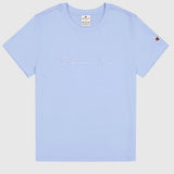 Camiseta mujer Champion logo grande bordado monotono 117650 BS Azul