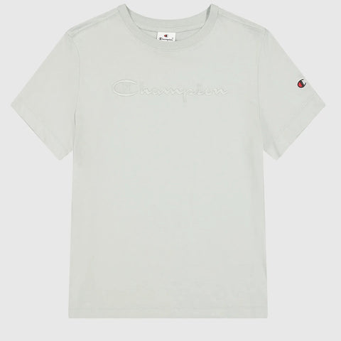 Camiseta mujer Champion logo grande bordado monotono 117650 GS Verde claro