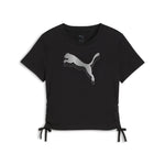 Camiseta niña PUMA Logo metalizado y tiras laterales 686419 01 negro