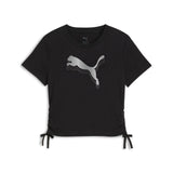 Camiseta niña PUMA Logo metalizado y tiras laterales 686419 01 negro