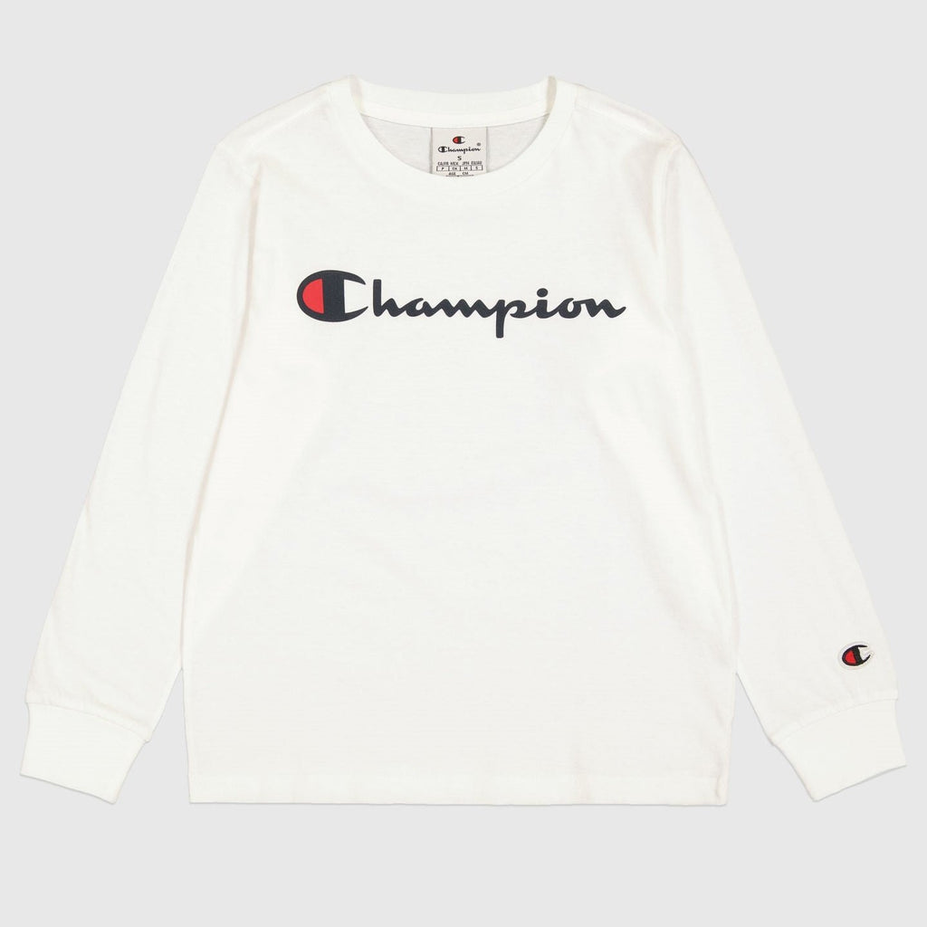 Camiseta nino Champion manga larga 3068830 ww001 blanco Puber Sports. Tu tienda de deportes y moda deportiva