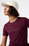 Camiseta Mujer Champion SS TEE Granate – Tejido Transpirable y Estilo Deportivo