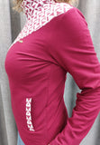 Chaqueta mujer SLX Sport Luxury estampado azteca granate | Felpa interior