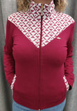 Chaqueta mujer SLX Sport Luxury estampado azteca granate | Felpa interior