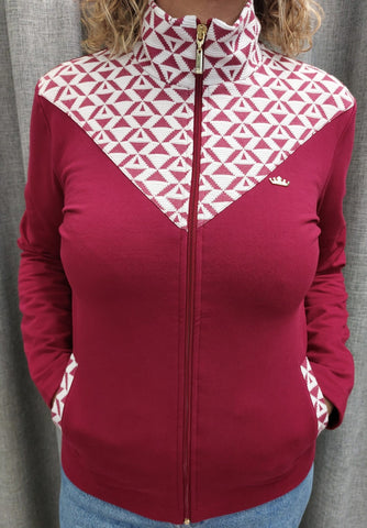 Chaqueta mujer SLX estampado azteca granate 4116