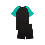 Conjunto Puma Junior 686299 Negro/Verde – Camiseta + Bermuda Poliéster