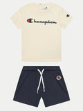 Conjunto Camiseta + short niño Champion 307055 YS141 Blanco roto