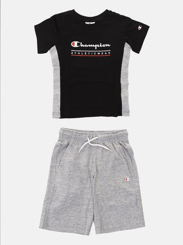Conjunto Champion camiseta + short niño 306992 KK Negro