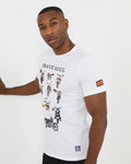 Camiseta Brave Soul print motos 149MOTO Blanco