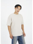 Camiseta Brave Soul Jacquard rayas Testament Beige