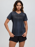 Camiseta running técnica mujer Rukka Muuko print 79831 992 negro tye dye - Puber Sports