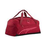 Bolsa PUMA Fundamental Small granate - Vista frontal con logo y franjas rosas
